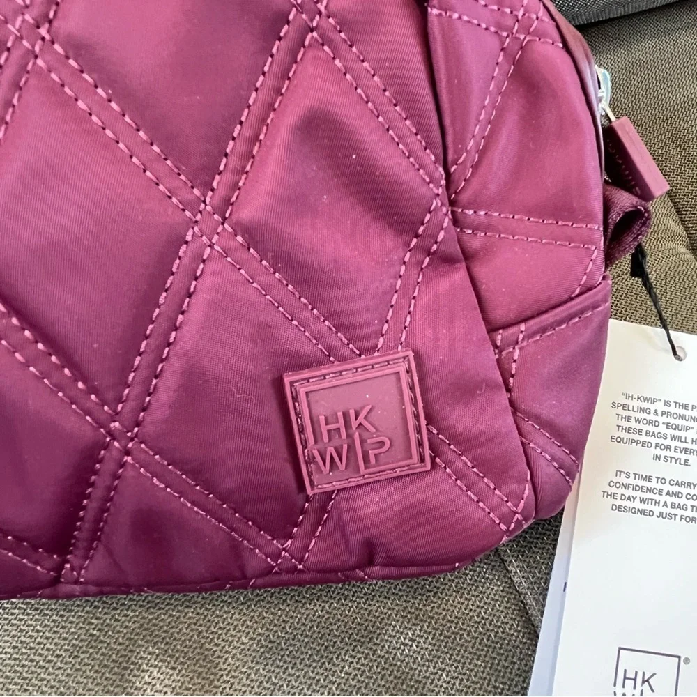 🦌🥑NWT‎ IHKWIP Cosmetic Case Pouch Quilted Merlot Purple